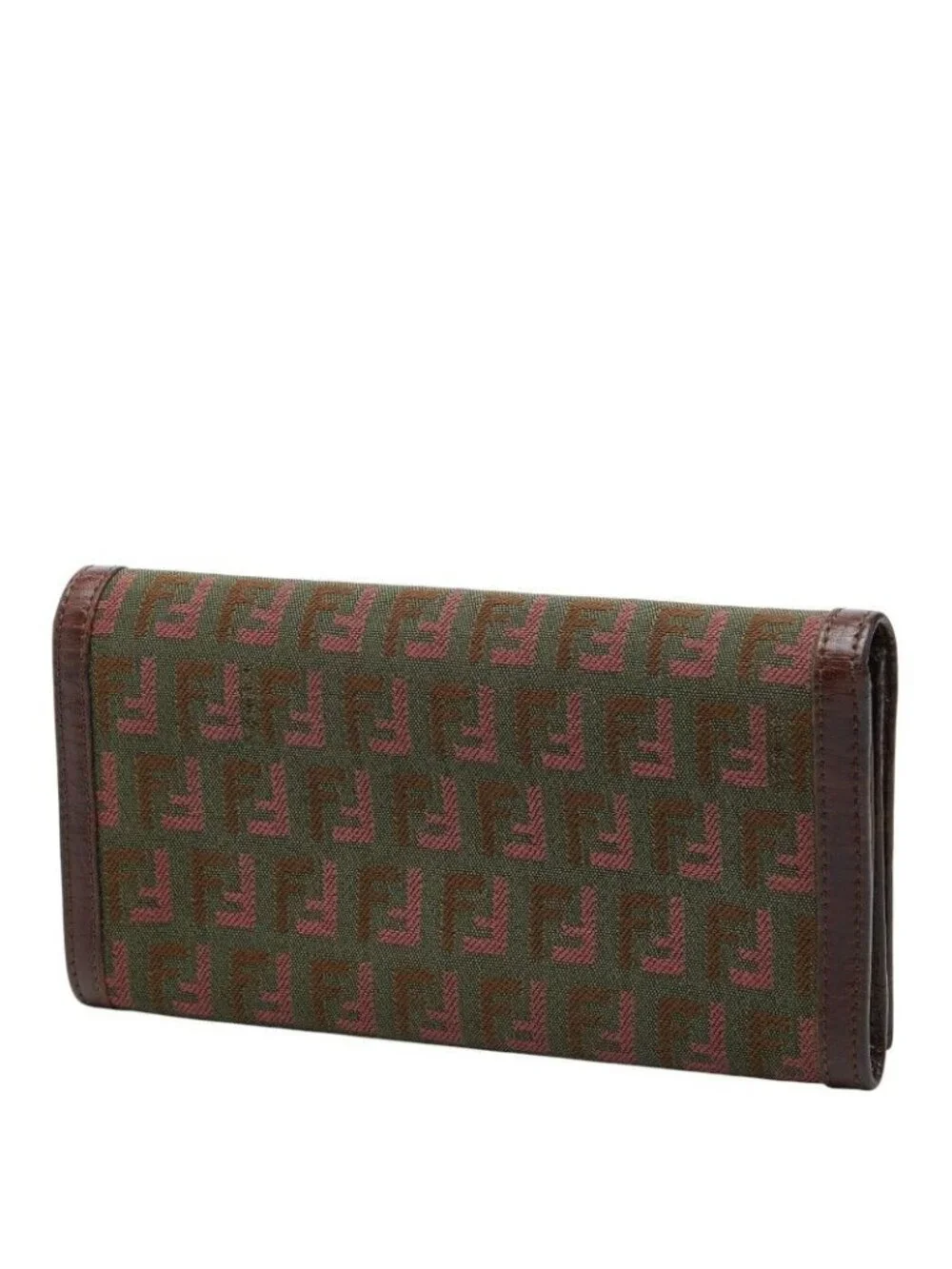 Fendi Zucca Wallet Khaki Brown Canvas Leather